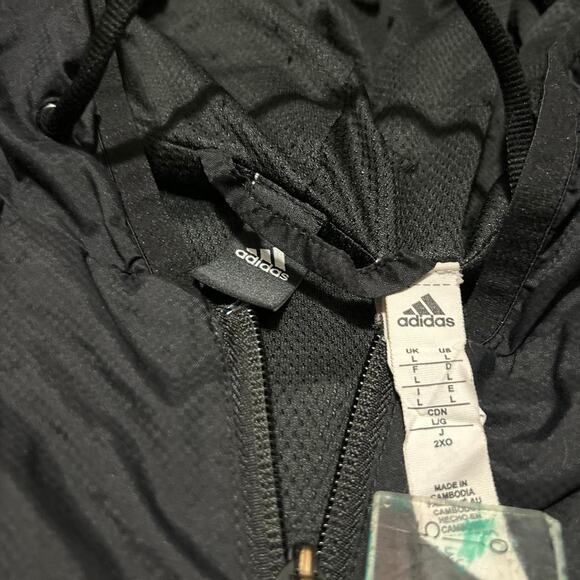 **Adidas Men's Essentials 3 Stripe Full Zip Hoodie Wind Jacket** - Picture 4 of 4